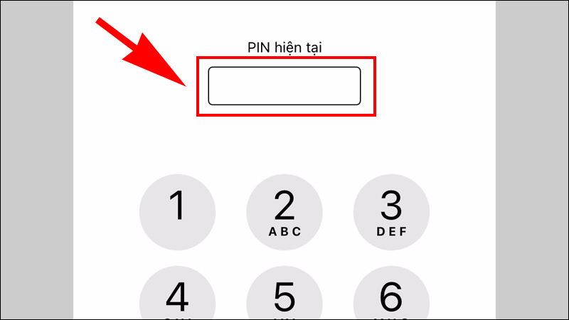 Nhập lại m&atilde; PIN hiện tại sau đ&oacute; đổi m&atilde; mới